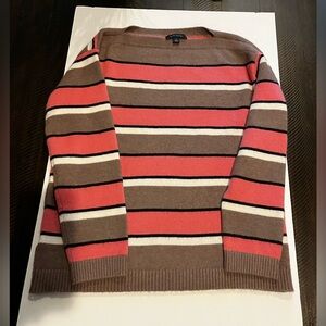 Ann Taylor Striped Brown and Pink Women’s  Sweater